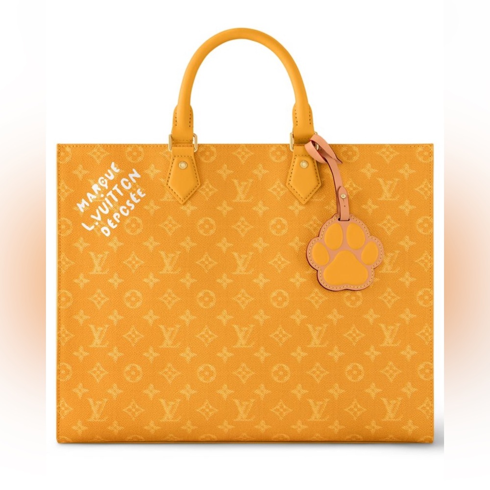 NEW Louis Vuitton Orange Sac Plat 24H  Monogram Tote
